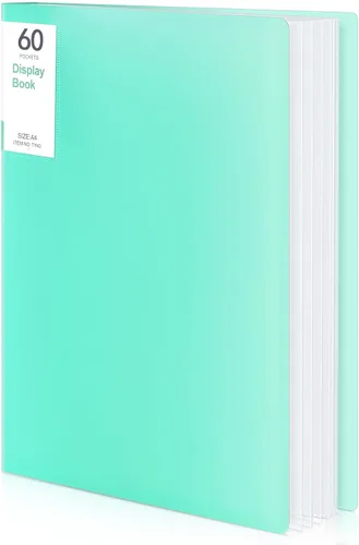 Miniatura 25 de Organizador de carpeta portafolio de 60 bolsillos Phyxin, protectores de hojas para carpeta de 8.5" x 11", carpeta de plástico que muestra 120 Blanco