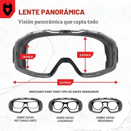 Miniatura 8 de NoCry Gafas de seguridad antivaho sobre anteojos para hombres y mujeres — ANSI Z87.1 Premium antiarañazos y UV380 — Protección ocular con lente