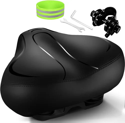 Miniatura 11 de Asiento cómodo de bicicleta, con espuma viscoelástica, impermeable, doble absorción de impactos, para hombres y mujeres. Es el mejor asiento