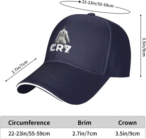 Miniatura 6 de Ronaldo #7 - Gorra de béisbol con impresión 3D Snapback Casquette Dad Hat regalo para hombres y mujeres