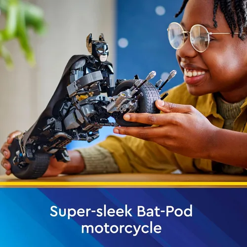 Miniatura 4 de LEGO Figura de construcción de DC Batman y juguetes de construcción de bicicleta Bat-Pod, figura de acción de Batman de The Dark Knight para niños