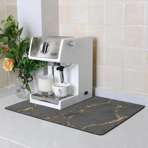 Miniatura 12 de ZLR Tapete de barra de café para encimeras (12 x 16 pulgadas, pequeña), tapete para secar platos absorbente que oculta las manchas para máquinas
