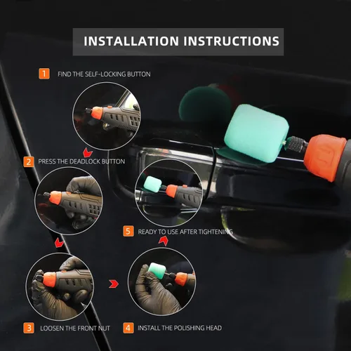 Miniatura 8 de SPTA - Herramienta giratoria inalámbrica, potente kit de pulido de detalles, 36 unidades de batería de iones de litio de 12 V, 5,000-25,000 rpm