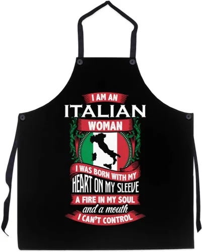 P.S. I Love Italy Delantal italiano para mujer – Delantal italiano con diseño fresco y lindo para hombres y mujeres