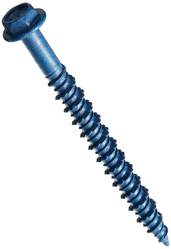 Miniatura 10 de Power Pro Anclajes de tornillo de hormigón con cabeza hexagonal azul (1/4" x 1-3/4") - 100 piezas