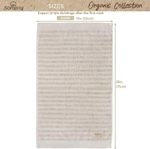 Miniatura 2 de Softerry Juego de toallas de baño de algodón orgánico puro, 100% algodón suave, extra absorbentes y duraderas, de secado rápido de 500 GSM, calidad