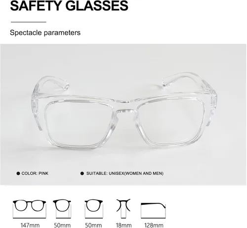 Miniatura 6 de Gafas de seguridad – Lentes antivaho – Protección ocular con escudos laterales – Anteojos protectores ANSI Z87.1 – Protección UV para mujeres