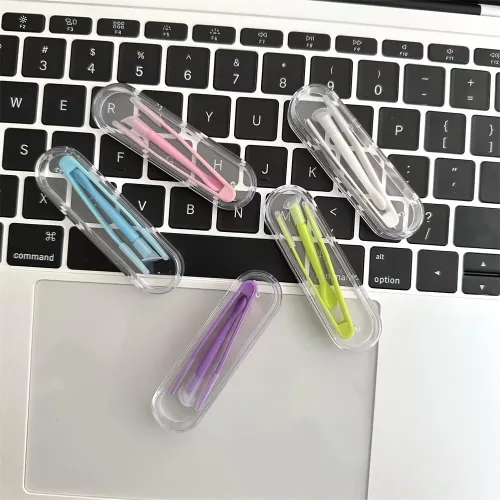 Miniatura 6 de Fundas para lentes de contacto, aplicador de lentes de contacto y herramienta de extracción con pinzas de punta suave, pinzas portátiles para lentes