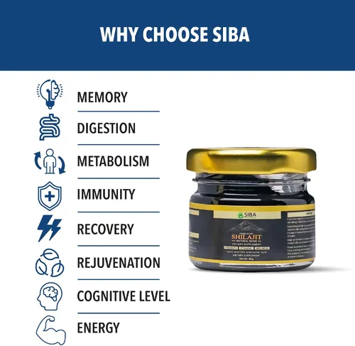 Miniatura 5 de Siba - Resina Shilajit pura del Himalaya para hombres y mujeres, triple purificada con más de 85 minerales traza y 70% ácido fúlvico para uso