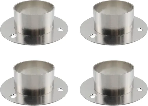 Miniatura 12 de Geesatis Soporte de brida para barra de armario, 2 piezas, soporte de brida alta para barra de armario, con tornillos de montaje, acero inoxidable