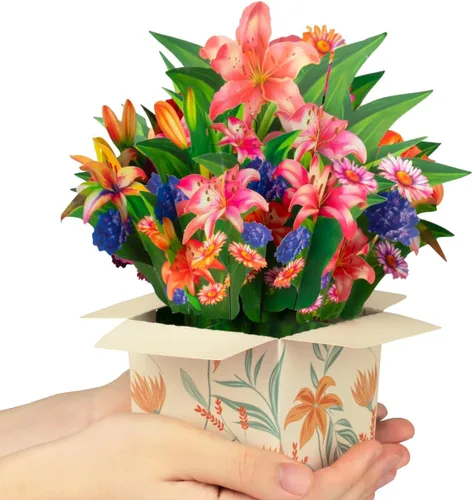 Miniatura 10 de Tarjeta de ramo de flores de clavel emergente, tarjetas de felicitación 3D, tarjeta de felicitación para Navidad, felicitaciones, incluye sobre