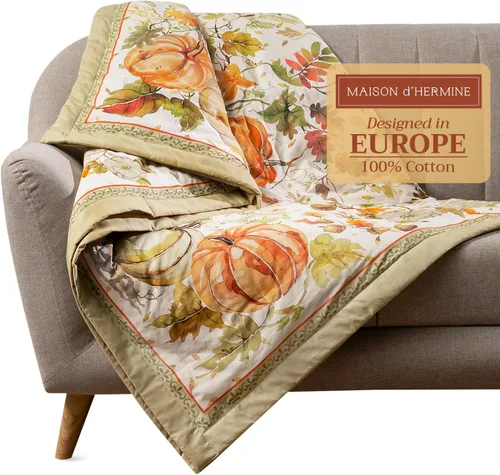 Miniatura 30 de Maison d' Hermine Manta para sofá, ligera y suave, cálida y transpirable, de algodón, para cama, para niñas, niños, mujeres, hombres, regalos, sofá