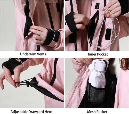 Miniatura 5 de PHIBEE Chaqueta de esquí transpirable impermeable para mujer