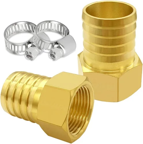 Miniatura 9 de Uenede 6 accesorios de púas de manguera de latón de 1/2 pulgada NPT hembra a 1/2 pulgadas, conector adaptador de púas incluye 6 abrazaderas de acero