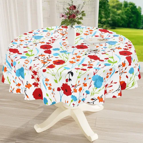 Miniatura 38 de misaya Mantel rectangular de vinilo impermeable, mantel lavable con reverso de franela, mantel de plástico para cena, picnic, interior y exterior