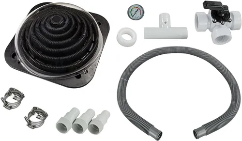 Sun2Solar Calentador solar XD1 para piscinas sobre el suelo | Incluye kit de derivación, abrazaderas y mangueras | Calienta piscinas de hasta 15,000