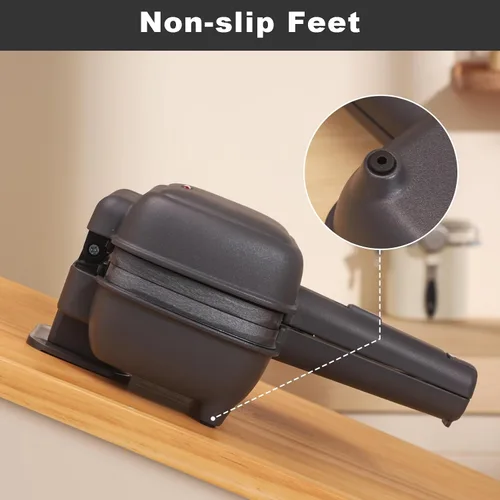 Miniatura 6 de UVFAST Mini sandwichera con platos extraíbles: Máquina portátil para hacer queso a la parrilla, sándwichera de desayuno eléctrica con platos