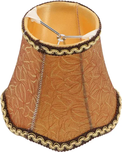 SHERCHPRY Pantalla de lámpara de ratán, pantalla de mesa vintage, cubierta de lámpara de tela retro con clip, pantalla E27 con forma de campana para