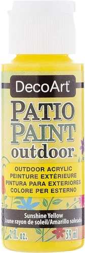 DecoArt Patio Paint Pintura acrílica de 2 onzas color amarillo sol Sunshine Yellow