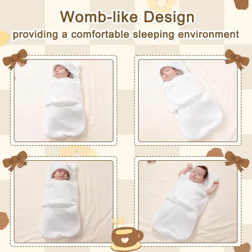 Miniatura 6 de AiWMGL Manta de Forro Polar para Bebé de Invierno 0-3 Meses Niños Niñas Envoltura Ajustable para Recién Nacido Suave y Cálida Saco de Dormir de Felpa