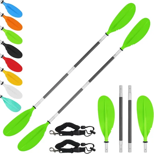 Miniatura 16 de Remo de kayak, 88 pulgadas, 4 piezas de remos para kayak, flotador de eje de aleación de aluminio resistente, ligero, desmontable, ajustable