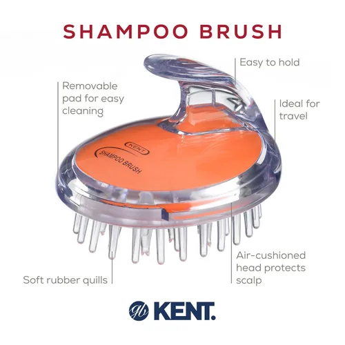Miniatura 4 de KENT SH1 - Champú/acondicionador, masaje del cuero cabelludo y cepillo húmedo para ducha para el crecimiento del cabello, 42 cerdas de goma suave
