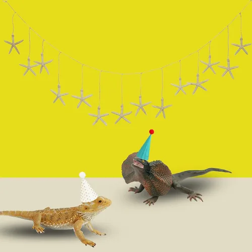 Miniatura 8 de Gemini&Genius Juguetes de lagarto, figuras de lagarto de dragón barbudo, regalo de accesorios de broma, juego aterrador, divertido adorno de pastel