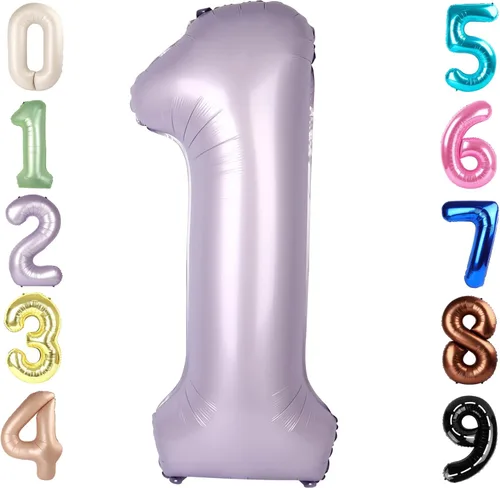 Miniatura 335 de Globos de números de 5 globos de 40 pulgadas, decoraciones de cumpleaños azules para niños y niñas, globos de números azul marino grandes
