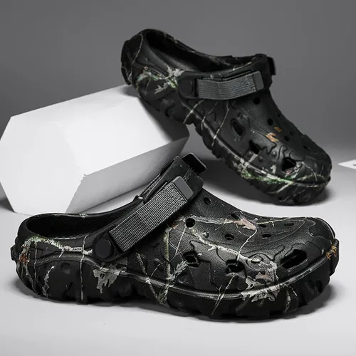 Miniatura 4 de SECHRITE - Zuecos deportivos para hombre, sandalias para deportes al aire libre, zapatos de agua para la playa, sandalias ligeras y cómodas