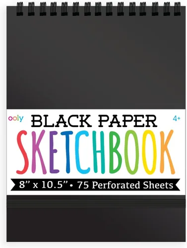 Miniatura 10 de OOLY Cuaderno de bocetos pequeño con cubierta de bricolaje, 5 x 7.5 pulgadas, cuaderno de dibujo de papel negro, libro de dibujo para niños