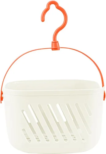 Miniatura 9 de Cesta colgante de ducha de plástico, organizador de ducha colgante con gancho, organizador de cocina portátil, cesta de almacenamiento para baño