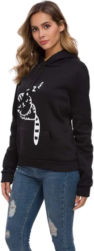 Miniatura 3 de Sudadera con capucha sin botones para mujer, diseño de gato con orejas de gato