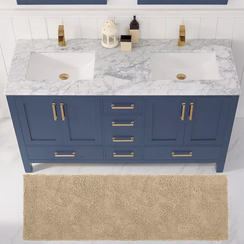 Miniatura 131 de LuxUrux Tapete de microfibra afelpada, de felpilla extrasuave, pelo largo de 1 pulgada, muy absorbente, para baño o ducha, lavar y secar a máquina