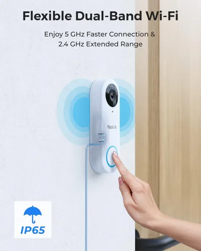 Miniatura 4 de REOLINK Cámara de timbre wifi de video de 2K con timbre, vista de cabeza a pies 3:4, vista de 180°, Wi-Fi de 5/2.4 GHz, comunicación bidireccional