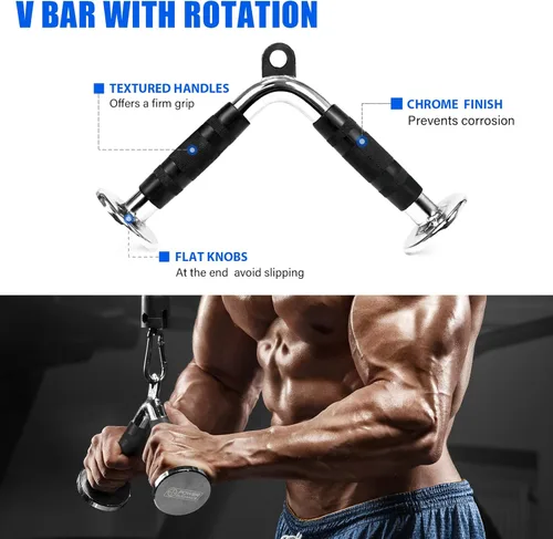 Miniatura 2 de POWER GUIDANCE Cable Machine Attachment, LAT Pulldown Attachments, Cable Attachments for Gym, Home Gym Accessories