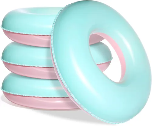 4 flotadores inflables de piscina para niños y adultos, tubos interiores pastel, macarrones, anillos de piscina, flotadores para cumpleaños, playa,