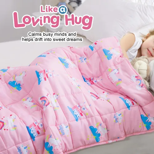 Miniatura 2 de Kivik Manta con peso de 3 libras, transpirable, pequeña y pesada, para dormir y relajarse, para cama, sofá, hogar, escuela, lavable a máquina