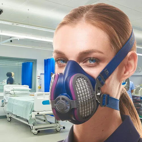 Miniatura 2 de GVS ELIPSE P100 - Respirador elastomérico de media máscara con control de fuente para profesionales de la salud con filtros reemplazables