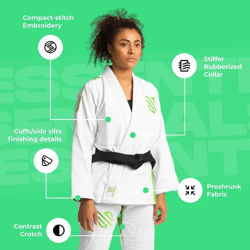 Miniatura 7 de Sanabul Essential BJJ Gi para mujer Jiu Jitsu brasileño para mujer Kimono ligero, tela preencogida