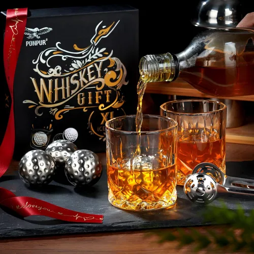 Miniatura 3 de PONPUR Regalos de golfista para hombres, Día del Padre, aniversario, regalos de cumpleaños para papá, él, marido, 4 pelotas de golf de whisky con 1