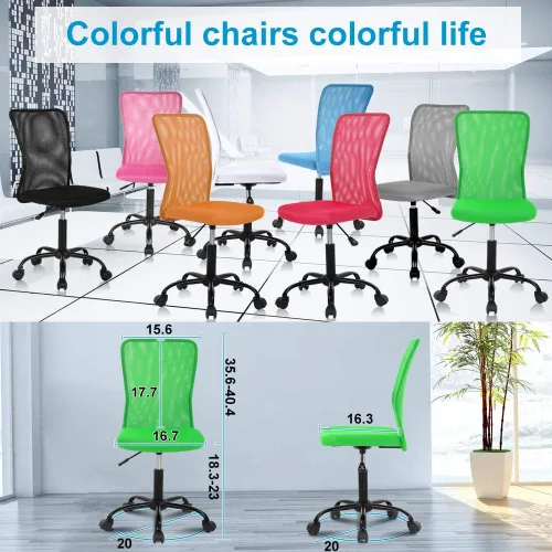 Miniatura 8 de Silla de escritorio ergonómica con respaldo medio, silla de oficina, para oficina en casa, silla de oficina moderna, sin apoya brazos, silla