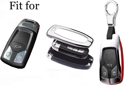 Miniatura 2 de ontto Funda para llavero compatible con Audi de piel de metal para llaves de protección completa compatible con Audi A4 S4 RS4 B9 A5 F5 4M TT FV TTS