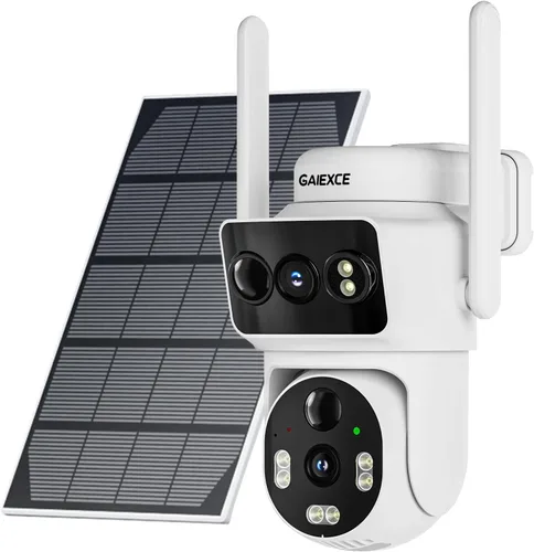 Cámara de seguridad solar de doble lente