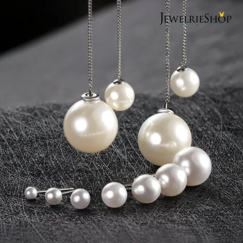 Miniatura 6 de JewelrieShop Aretes de perlas sintéticas, hipoalergénicos, colgantes para mujer