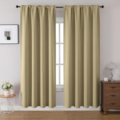 Miniatura 48 de CUCRAF Cortinas opacas de 45 pulgadas de largo, juego de 2 paneles para dormitorio, bolsillo para cortinero, cortinas de oscurecimiento