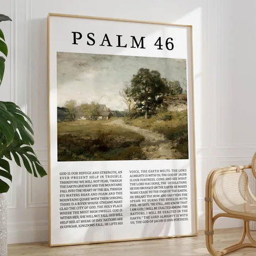 Miniatura 40 de Arte de pared de acuarela de Jesús, pintura en lienzo cristiano, imágenes de las Escrituras, decoración de pared, póster con versículos bíblicos
