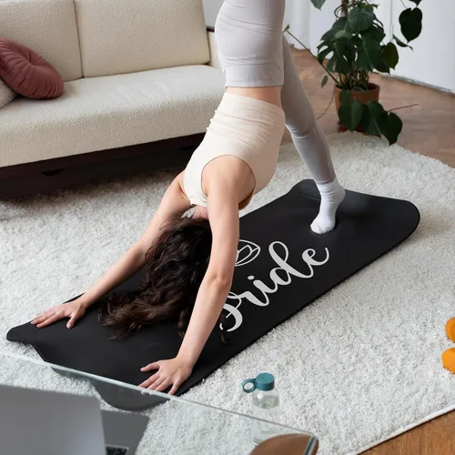 Miniatura 6 de Brosash Tapete de yoga para novia y novio, extra grueso y antideslizante, con correa de transporte para gimnasio en casa, estiramiento