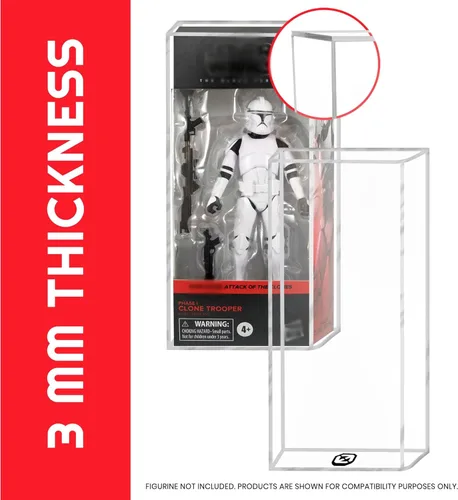 Miniatura 4 de EVORETRO Estuche de exhibición para figuras de acción Compatible con Hasbro Star Wars 2020 Serie Negra Caja inclinada para figuras de acción de 6
