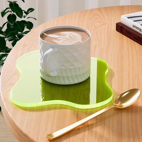 Miniatura 9 de Posavasos Decorativos de Acrílico, Posavasos Irregulares para Bar y Bebidas, Posavasos para Taza de Café con Forma de Nube Transparente, Perfecto