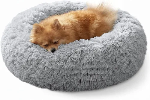 Miniatura 31 de JOLLYVOGUE Cama Calmante para Perros Pequeños - Cama para Perros Pequeños en Forma de Dona Lavable de 23 Pulgadas para Gatitos y Cachorros, Camas